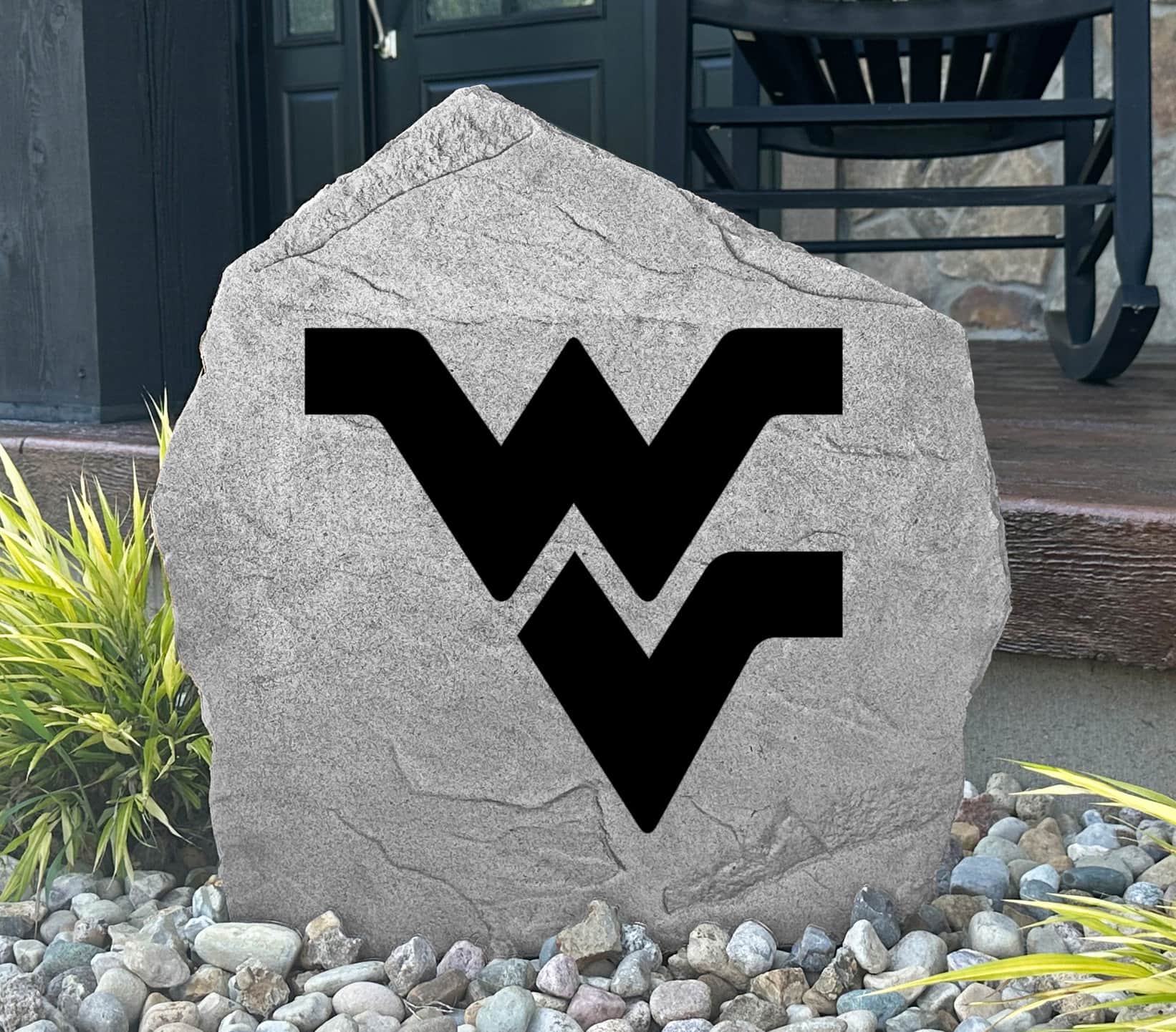 Celebrate your favorite college team with a West Virginia University Logo Stone showcasing officially licensed Mountaineers artwork. Perfect for flower beds, outdoor living spaces, porches, and landscaped yards.