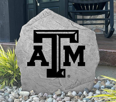 Engraved Texas A&M rock featuring large university logo