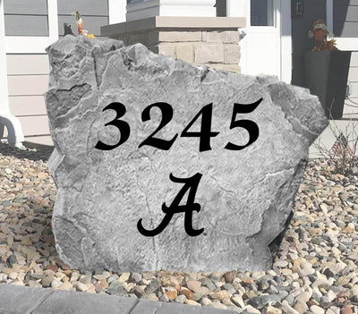 Custom Alabama Crimson Tide address rock for home display.