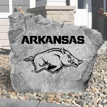 Arkansas Razorbacks concrete logo plaque designed to showcase unwavering school pride in gardens, patios, entryways, and backyard spaces.