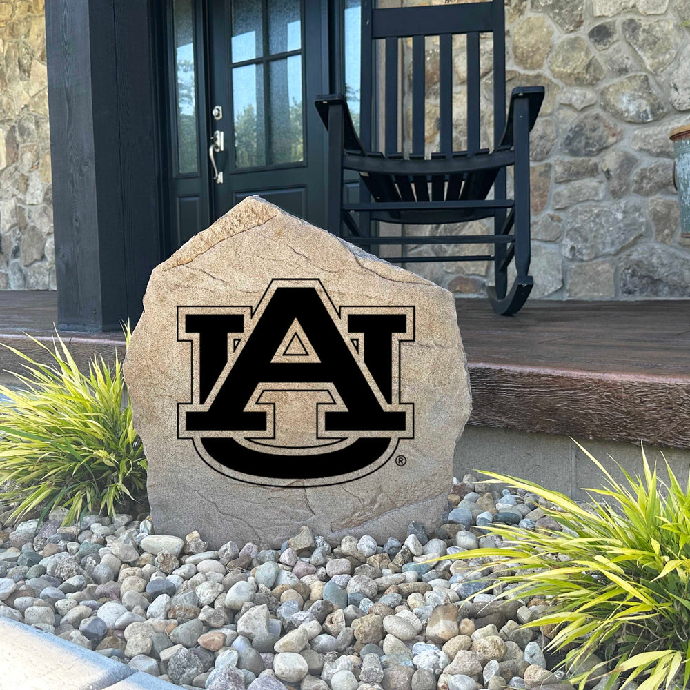 Outdoor Auburn University logo rock for garden and yard