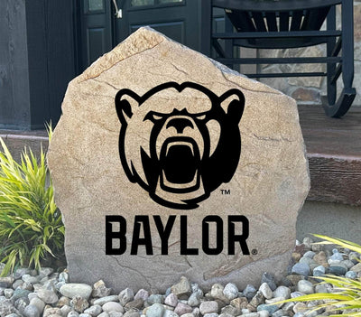 Engraved Baylor University stone featuring bold bear mascot and team name.