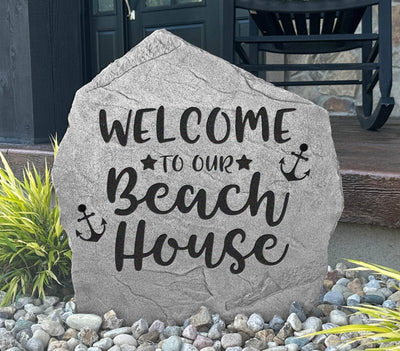 Personalized beach house welcome stone sign