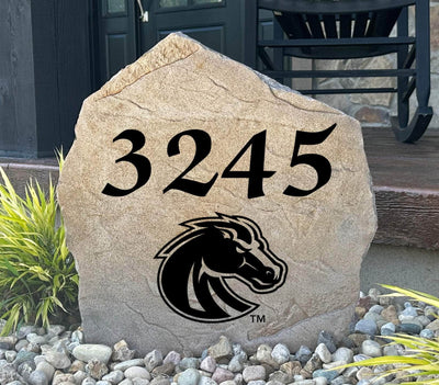 Boise State University address stone with engraved house number