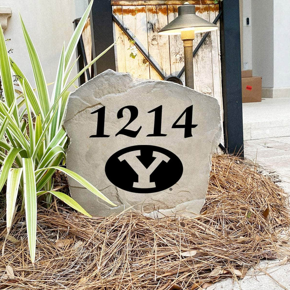 Custom Brigham Young University house number marker designed to showcase your Cougars spirit while enhancing gardens, walkways, driveways, and front landscapes.

