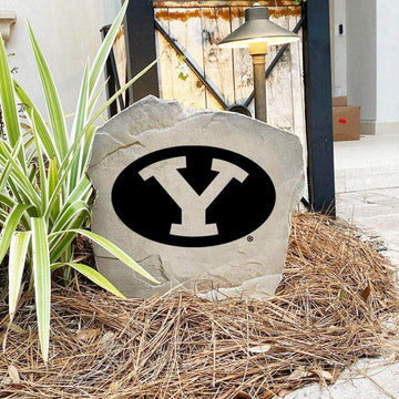 Brigham Young University outdoor logo marker designed to celebrate Cougars tradition while enhancing flower beds, walkways, front yards, and backyard entertaining spaces.