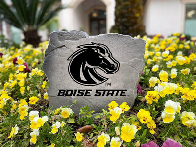Boise Broncos engraved team logo stone for front porch