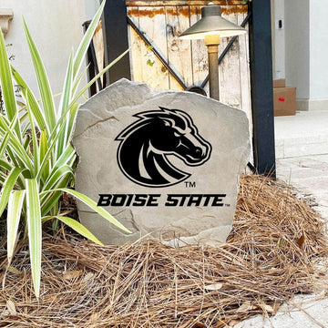 Decorative Boise State Broncos Logo Stone with officially licensed team graphics carved directly into the stone surface. Perfect for gardens, patios, fan caves, and entryways, this outdoor décor celebrates Boise State tradition and school pride.