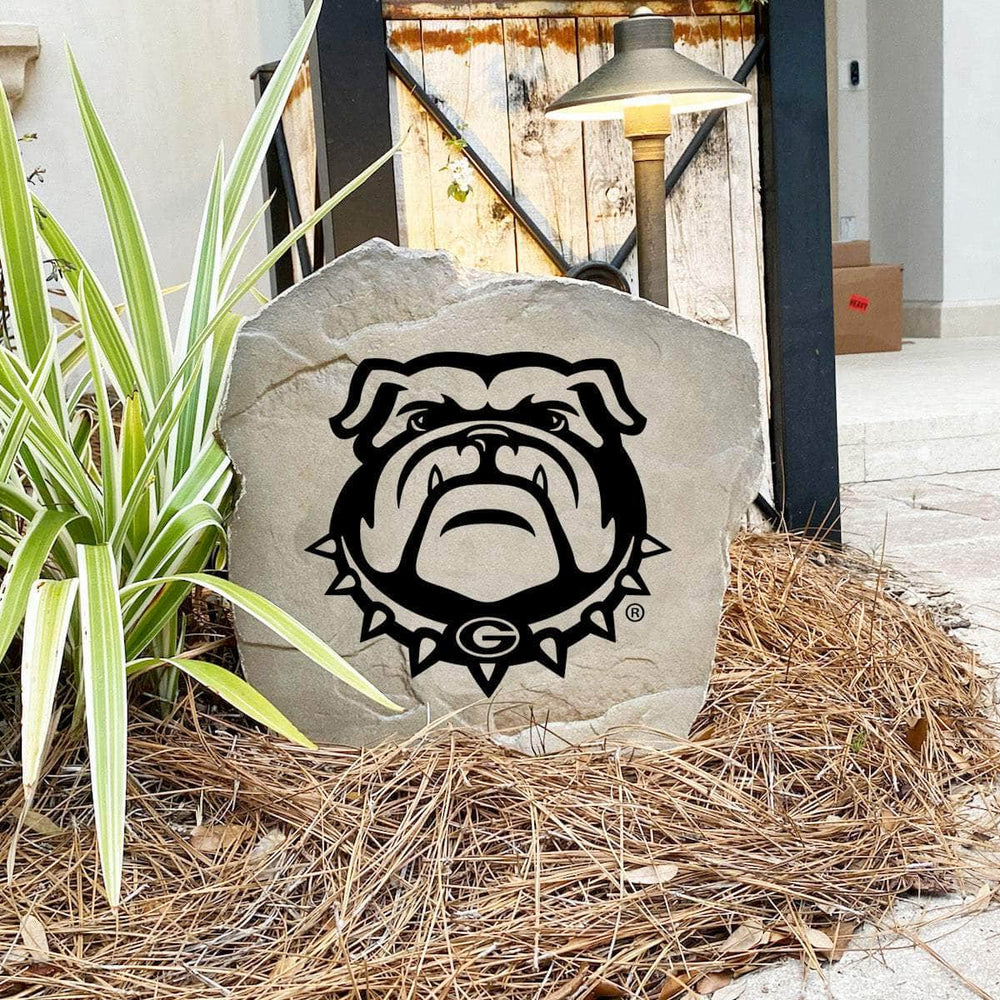 Engraved University of Georgia Bulldog Stone featuring the beloved Georgia Bulldogs mascot, adding collegiate pride and timeless style to walkways, landscape beds, and outdoor living spaces.