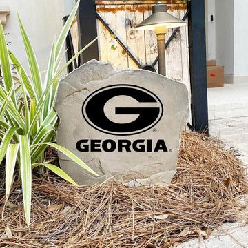 Engraved University of Georgia Logo Stone featuring the classic Georgia Bulldogs emblem, adding collegiate pride and timeless style to walkways, landscape beds, and outdoor living spaces.