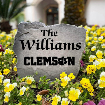 Premium Clemson Tigers name monument combining expert craftsmanship with personalized engraving to create a striking focal point for any residential landscape.