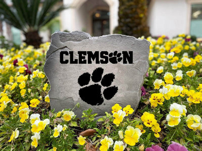 Outdoor Clemson Tigers logo rock for proud fans