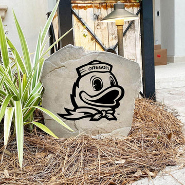 Engraved University of Oregon Duck Logo Stone featuring the beloved Oregon Ducks mascot, bringing collegiate pride and timeless style to front yard landscapes, walkways, and outdoor living spaces.