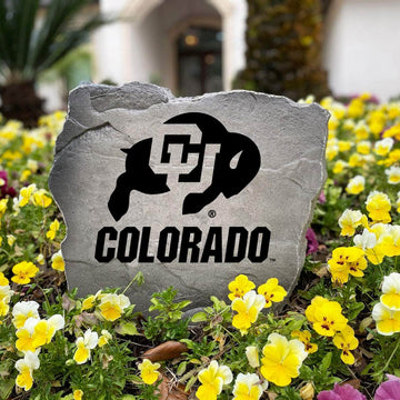 Officially licensed Colorado Buffaloes Logo Stone handcrafted in the USA with detailed team engraving and weather-resistant durability. This decorative garden stone enhances outdoor spaces with lasting beauty and collegiate spirit.