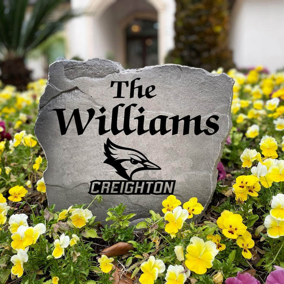 Premium Creighton University name monument combining expert craftsmanship with personalized engraving to create a striking focal point for any residential landscape