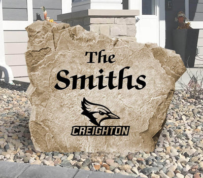 Personalized Creighton University name stone for home landscaping