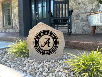 Crimson Tide engraved logo stone for decorative outdoor display