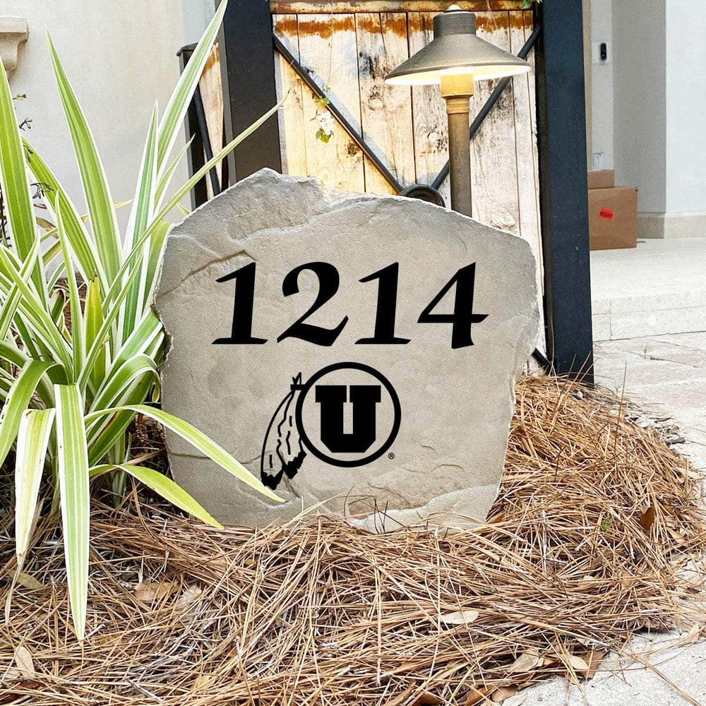 Custom University of Utah house number marker designed to showcase your Utes spirit while enhancing gardens, walkways, driveways, and front landscapes.