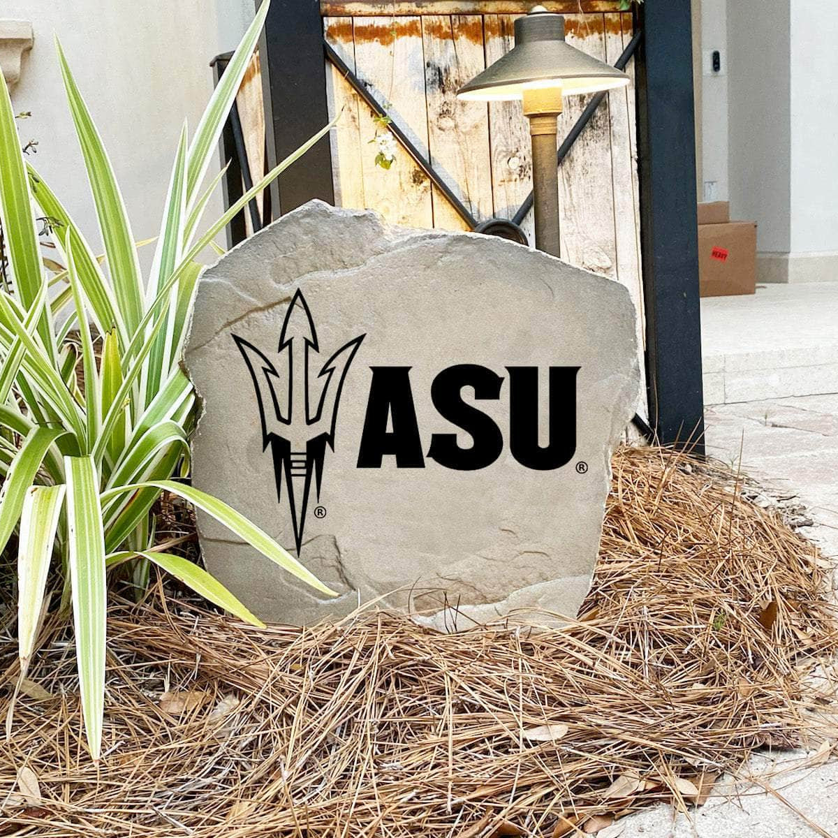 Handcrafted in the USA, this Arizona State University Logo Stone features deep precision engraving and weather-resistant construction. Available in Sandstone and Greystone finishes for lasting outdoor beauty.