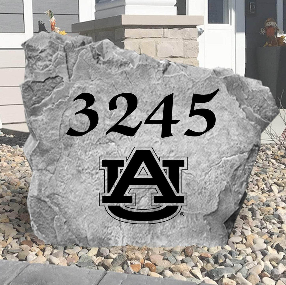 Officially licensed Auburn Tigers address plaque crafted from durable concrete, blending elegant home identification with lasting university pride.