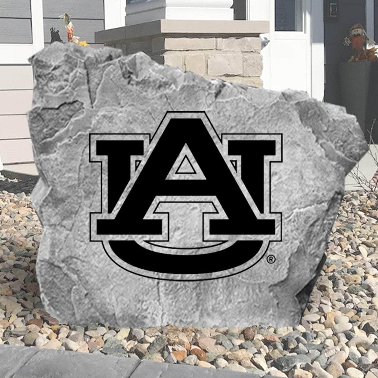 Auburn Tigers concrete logo plaque crafted from durable concrete, showcasing school pride with timeless outdoor style and premium craftsmanship.