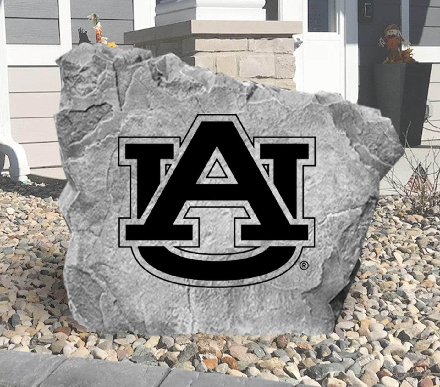 Custom Auburn logo rock engraved for alumni and fans