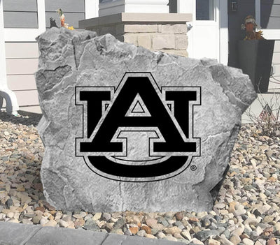 Custom Auburn logo rock engraved for alumni and fans