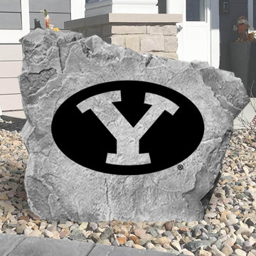 BYU Cougars concrete logo plaque crafted from durable concrete, showcasing school pride with timeless outdoor style and premium craftsmanship.