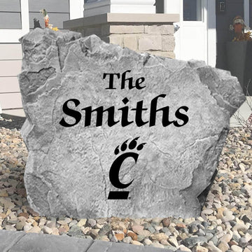 Officially licensed Cincinnati Bearcats family name plaque crafted from durable concrete, showcasing custom engraving with timeless collegiate style.