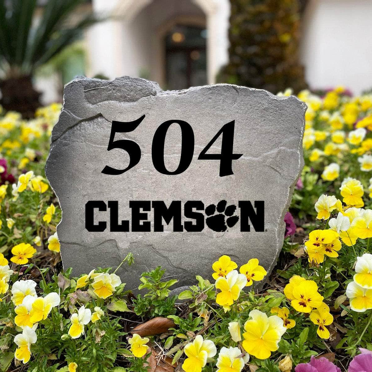 Premium Clemson University address monument personalized with your home's numbers, perfect for alumni, students, and passionate Tigers fans.