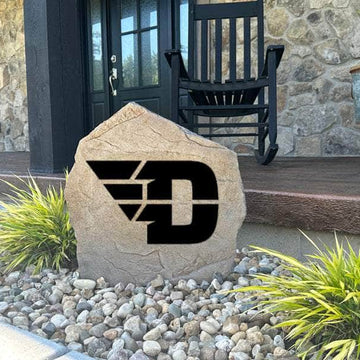 Decorative University of Dayton outdoor logo marker that celebrates Flyers tradition while enhancing walkways, flower beds, and entry entrances.