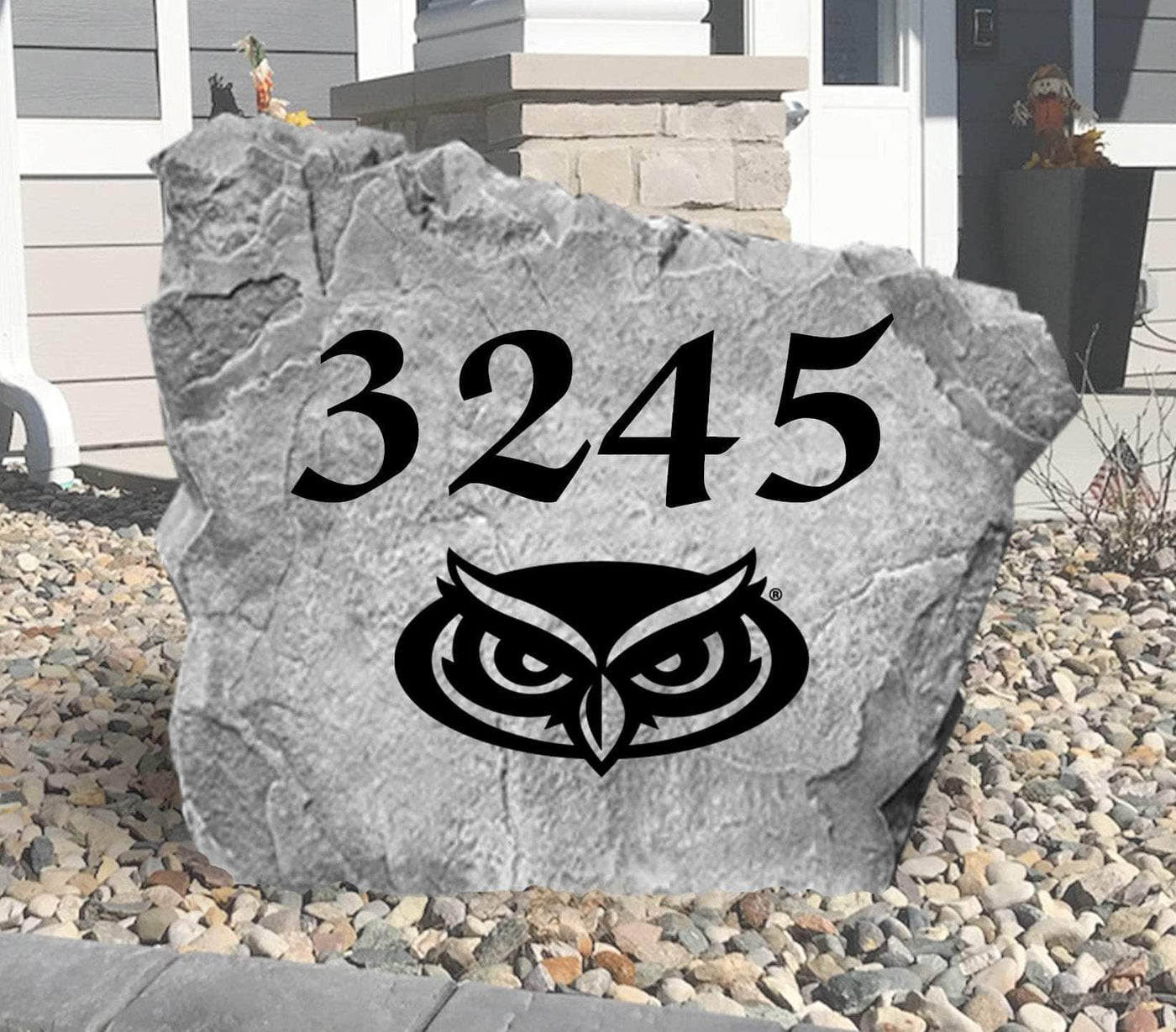 Personalized FAU address rock with custom house number