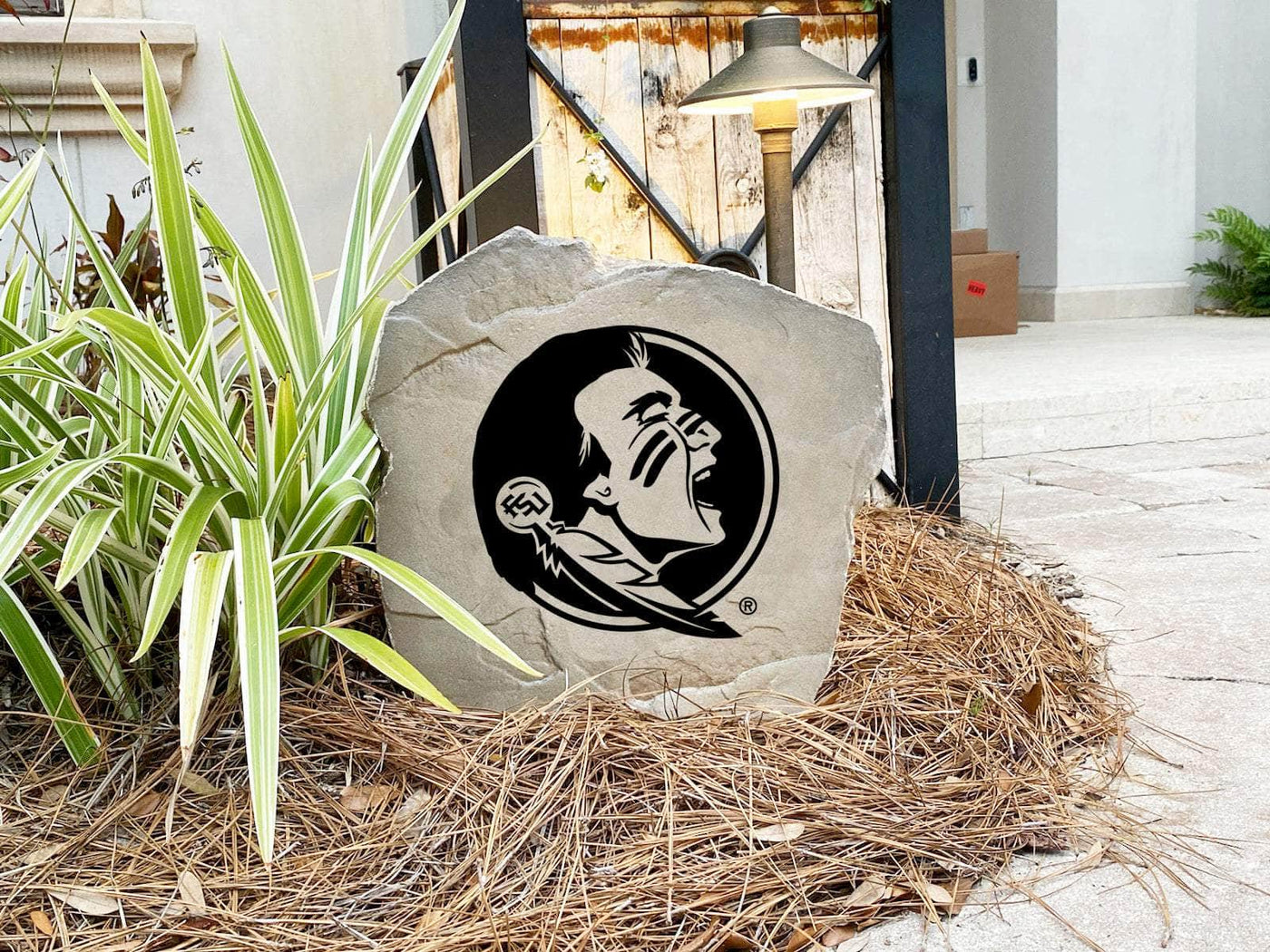 Custom Florida State University logo stone for alumni homes