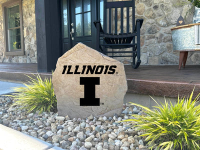 Custom outdoor Illinois logo stone sign for personalized home or yard decor.