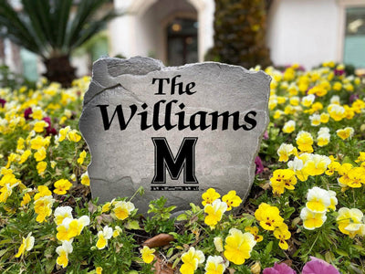 Custom outdoor Maryland name stone sign for personalized home or yard decor.