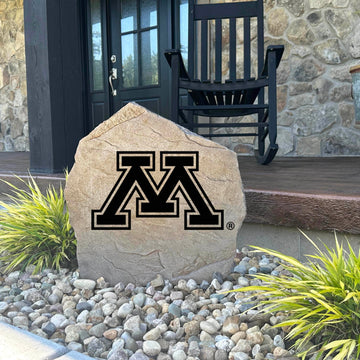 Decorative Golden Gophers landscape stone displaying the official University of Minnesota logo with weather-resistant craftsmanship for year-round beauty.