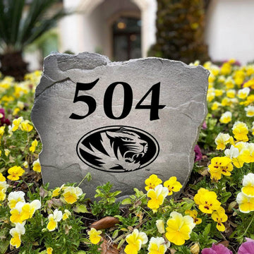 Durable University of Missouri house number stone crafted to withstand the elements while adding a bold collegiate touch to your landscaping.