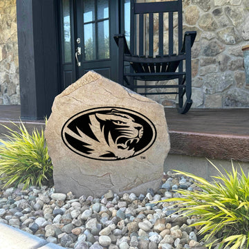 University of Missouri emblem garden stone that creates an eye-catching focal point for flower beds, walkways, tailgating areas, and outdoor entertaining.