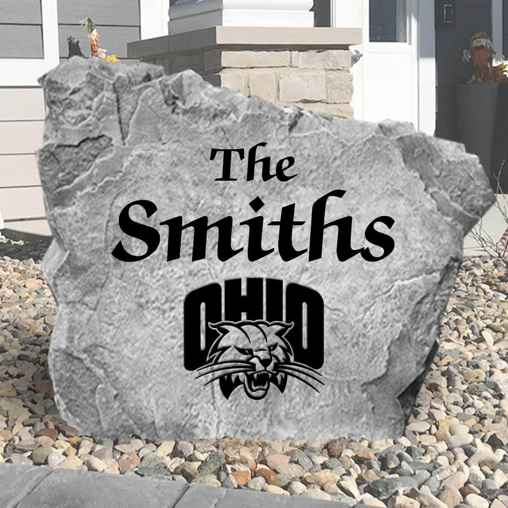 Officially licensed Ohio Bobcats custom name plaque crafted from premium concrete to showcase your family and university pride for years to come.