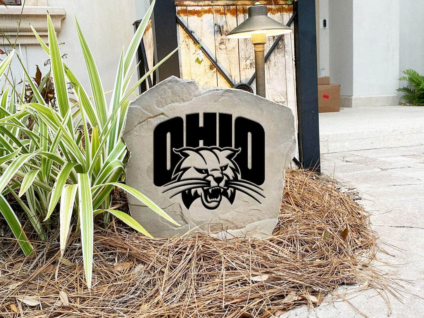 Custom Ohio University stone with official school logo.