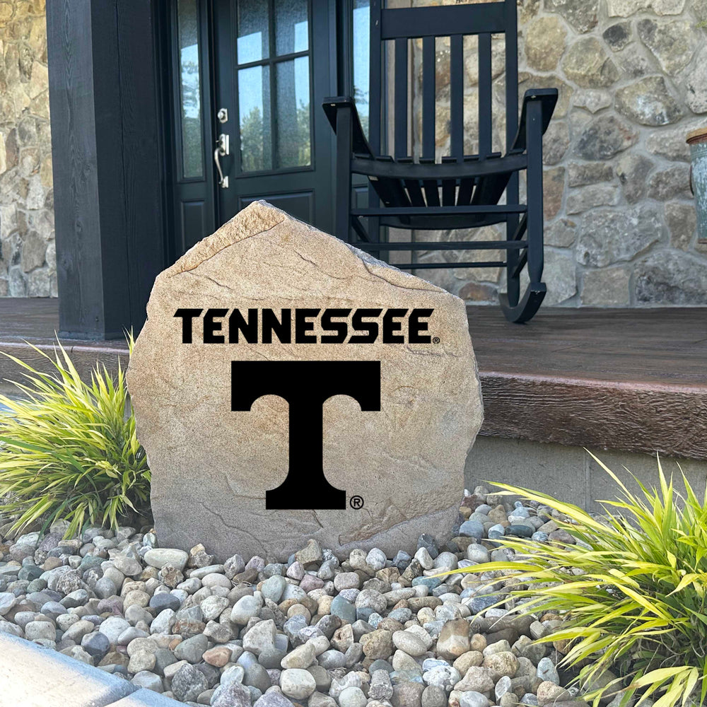 Decorative Tennessee Volunteers garden stone featuring the official university logo permanently engraved into durable stone. An eye-catching addition to patios, fan spaces, outdoor kitchens, and landscape borders.