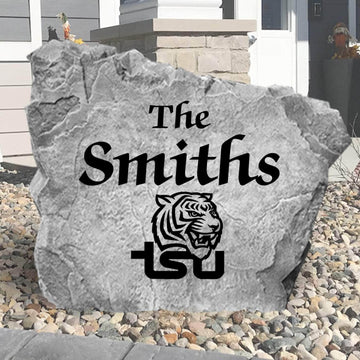Officially licensed Tennessee State Tigers custom name plaque crafted from premium concrete for a lasting outdoor display of school pride.