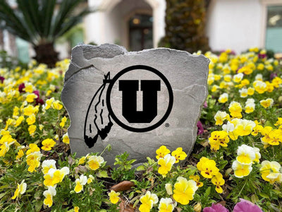 Custom engraved collegiate stone featuring Utah Utes logo.