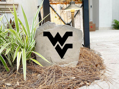 WVU logo engraved stone marker for home landscaping