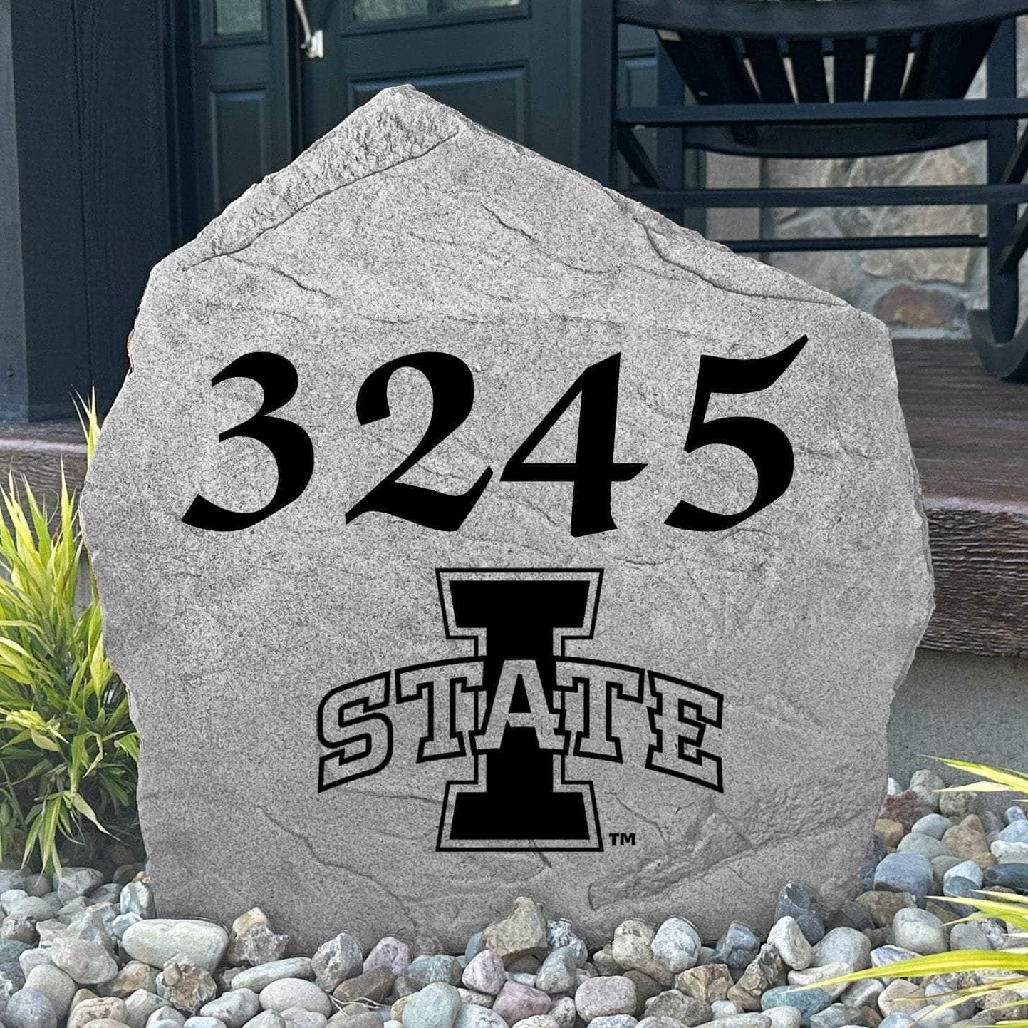 Officially licensed Iowa State Cyclones address plaque crafted from durable concrete, combining elegant home identification with lasting school pride.