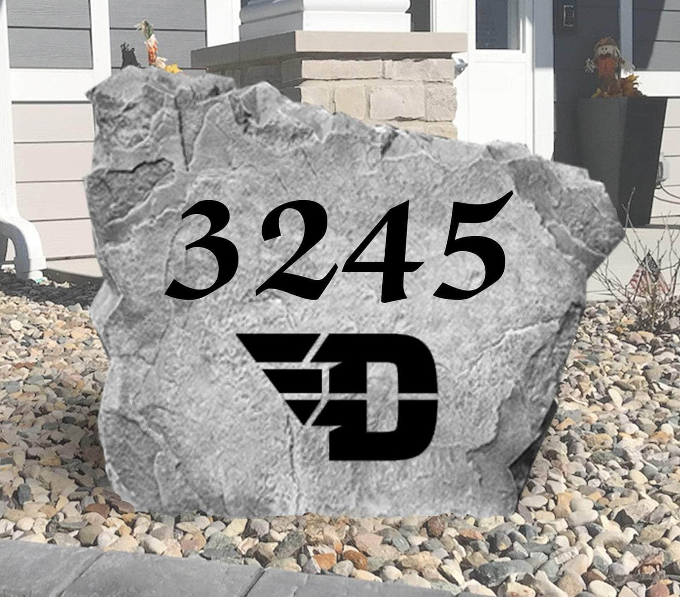 Custom Dayton Flyers address stone for home or garden.