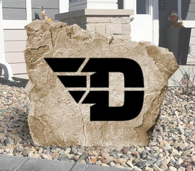 Personalized University of Dayton logo rock for outdoor decor and gifting.