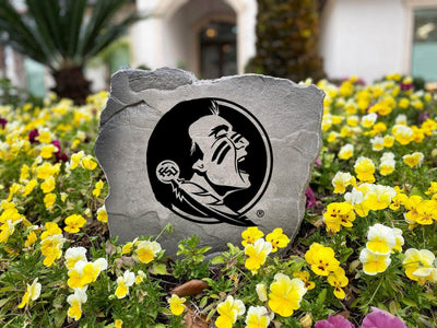 Decorative stone featuring Florida State Seminoles logo