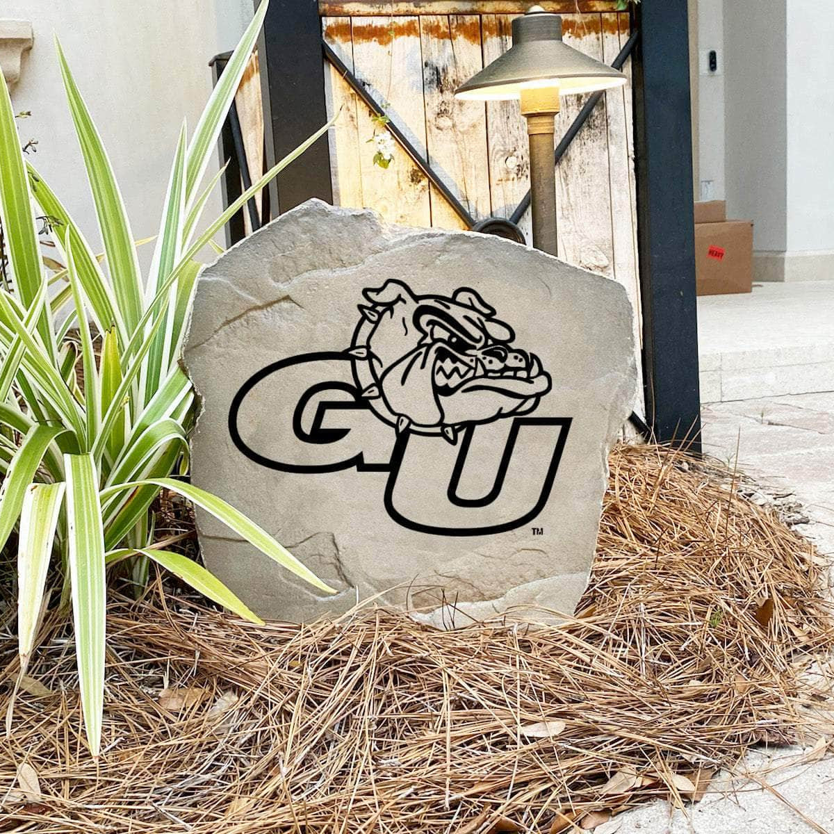 Gonzaga University outdoor logo marker designed to celebrate Bulldogs tradition while enhancing flower beds, walkways, front yards, and backyard gathering spaces.