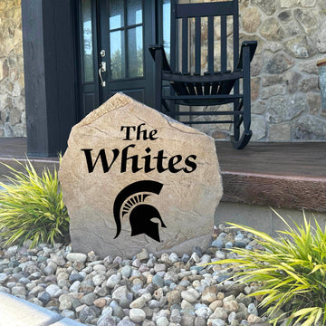 Michigan State University personalized name rock for landscaping